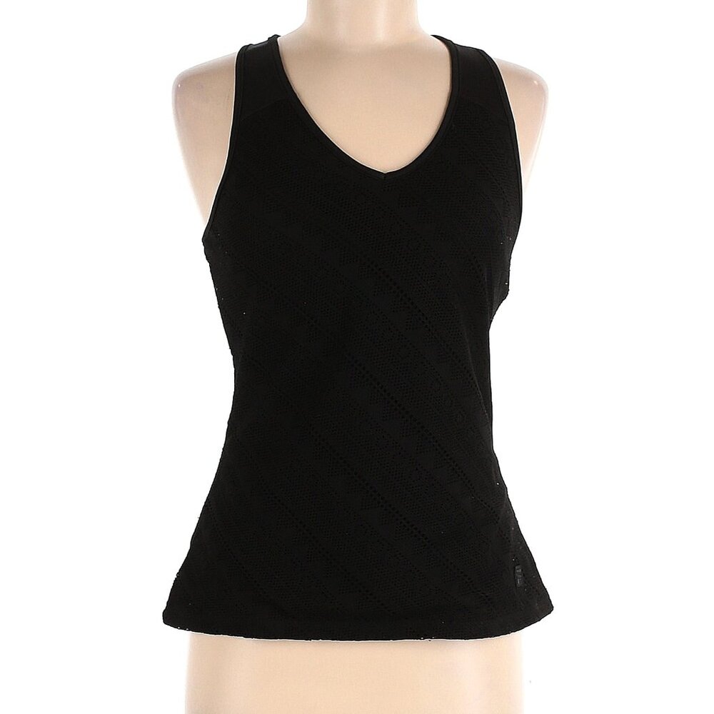 Fila Top Black Racerback Workout  tennis BRA Tank Top crochet  size Medium
